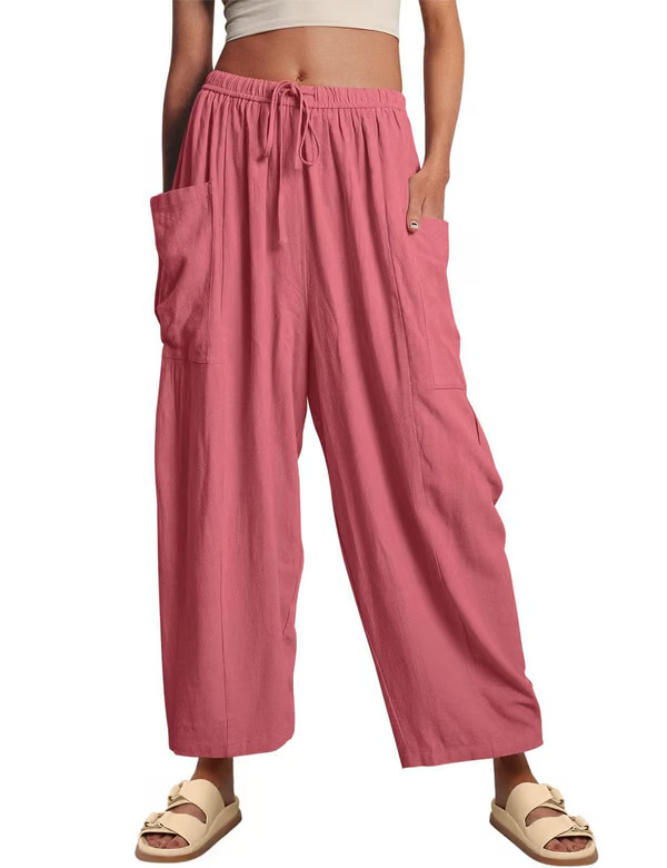 ⏳Offre à durée limitée : 50 % de réduction💥👖Pantalon de loisirs en lin à jambes larges pour femme