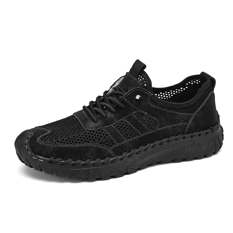 Chaussures de randonnée orthopédiques à enfiler en cuir pour homme