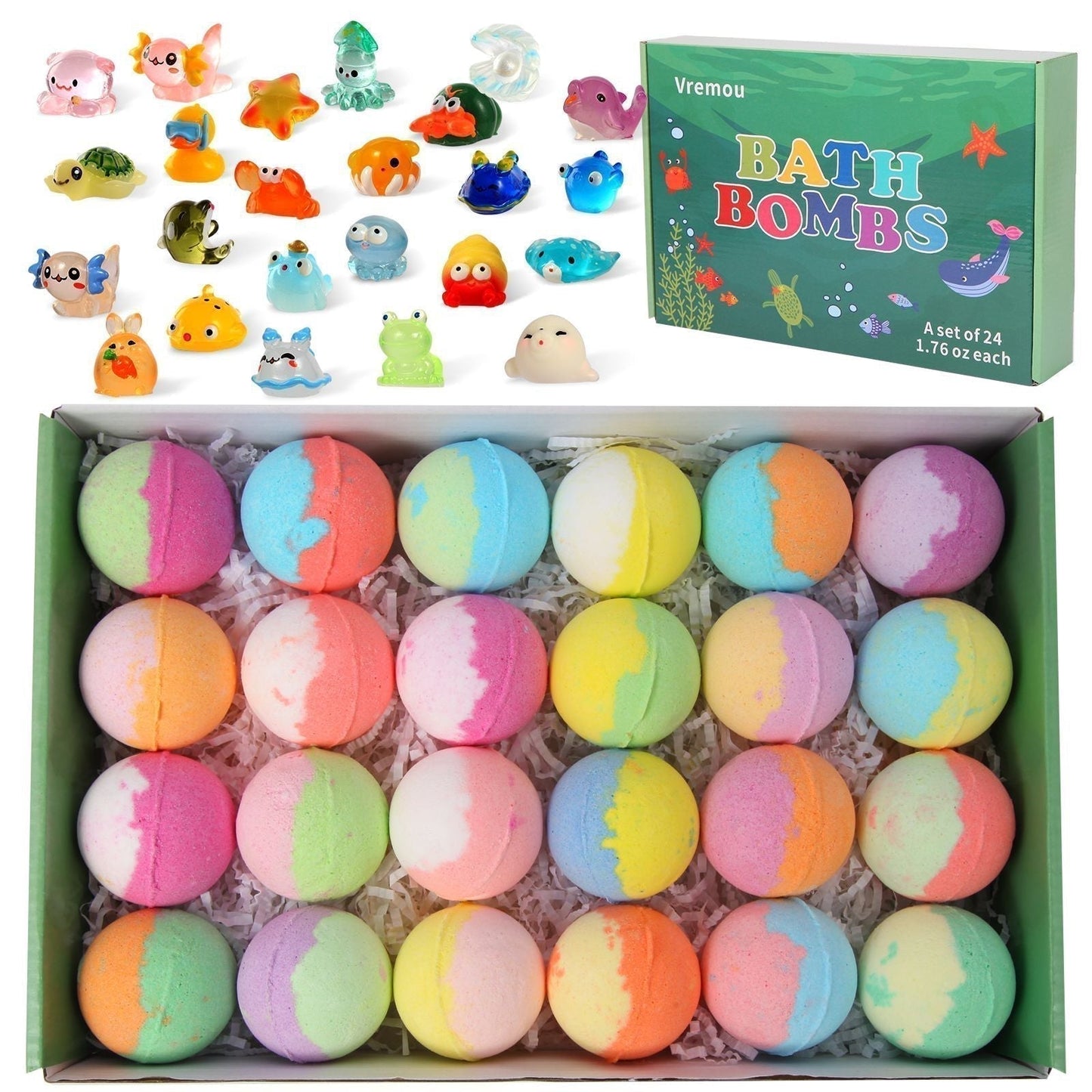 🛁 60 % DE RÉDUCTION | 🌊 Bombes de bain thème océan | 60 g x 12, pour un bain moussant et une idée cadeau amusante ✨