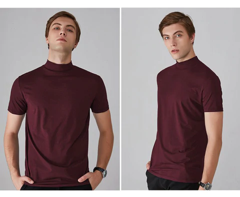 đ 50% de RĂ©duction! đ T-shirt Slim Fit Ă Col Montant pour Homme â AjustĂ©, Confortable & Style Moderne đ