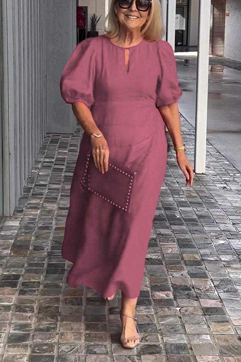 🎉Nouvelles ventes - 50% de réduction🎉Robe en coton et lin de couleur unie