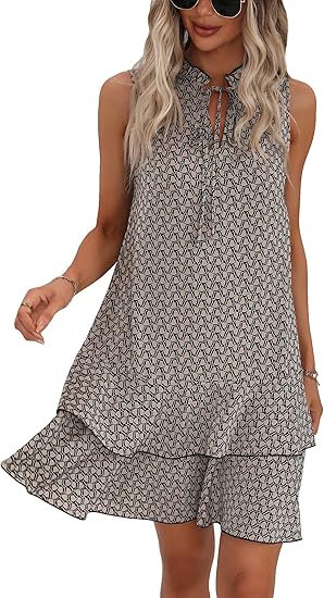 🎉Dernier jour de la promotion : 50 % de réduction 💃 Robe pour femme avec nœud et motif géométrique