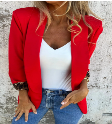 🌸Blazer élégant pour femmes avec doublure en imprimé léopard