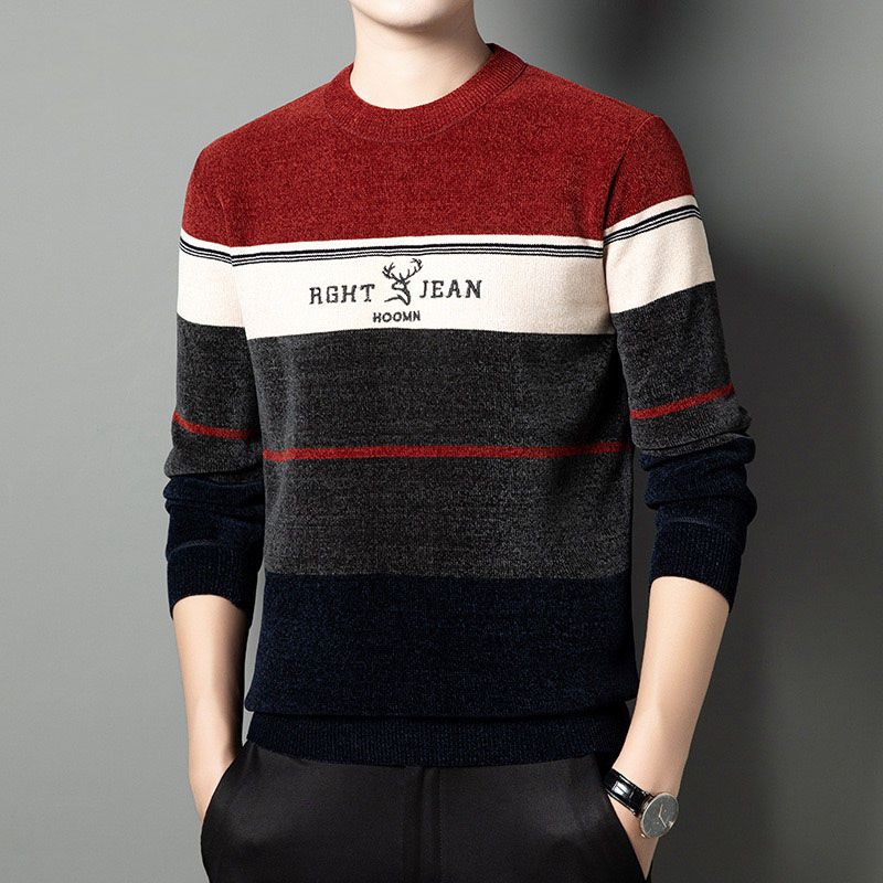 🔥Pull court chaud en chenille doublé de peluche pour homme