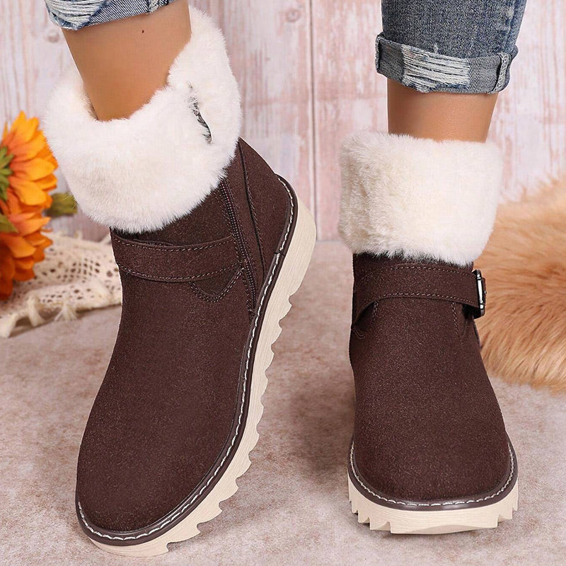 Bottes de Neige Chaudes à Fermeture Éclair pour Femmes