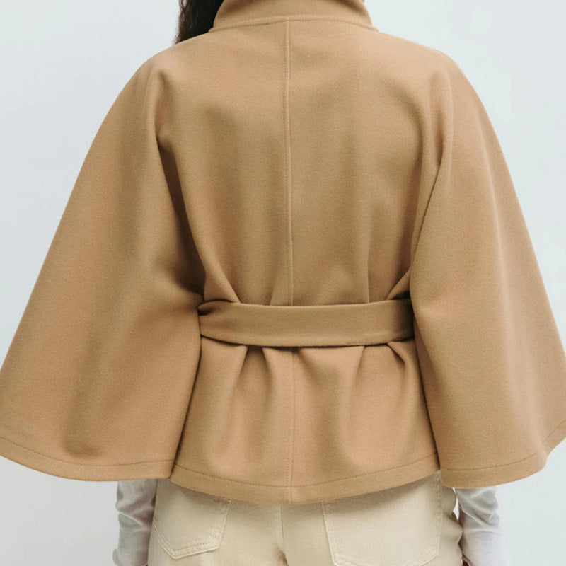 📢📢60 % de réduction !! ⏰Manteau-cape à col droit avec ceinture pour femme🧥