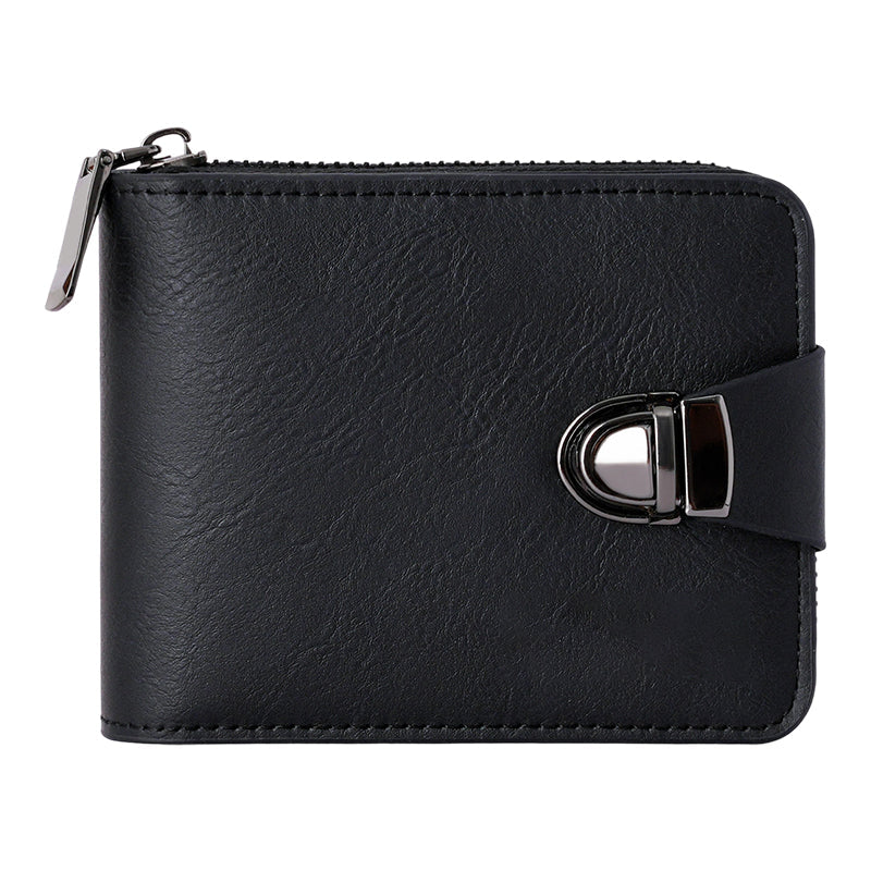 Portefeuille Vintage Compact à Fermeture Éclair pour Hommes