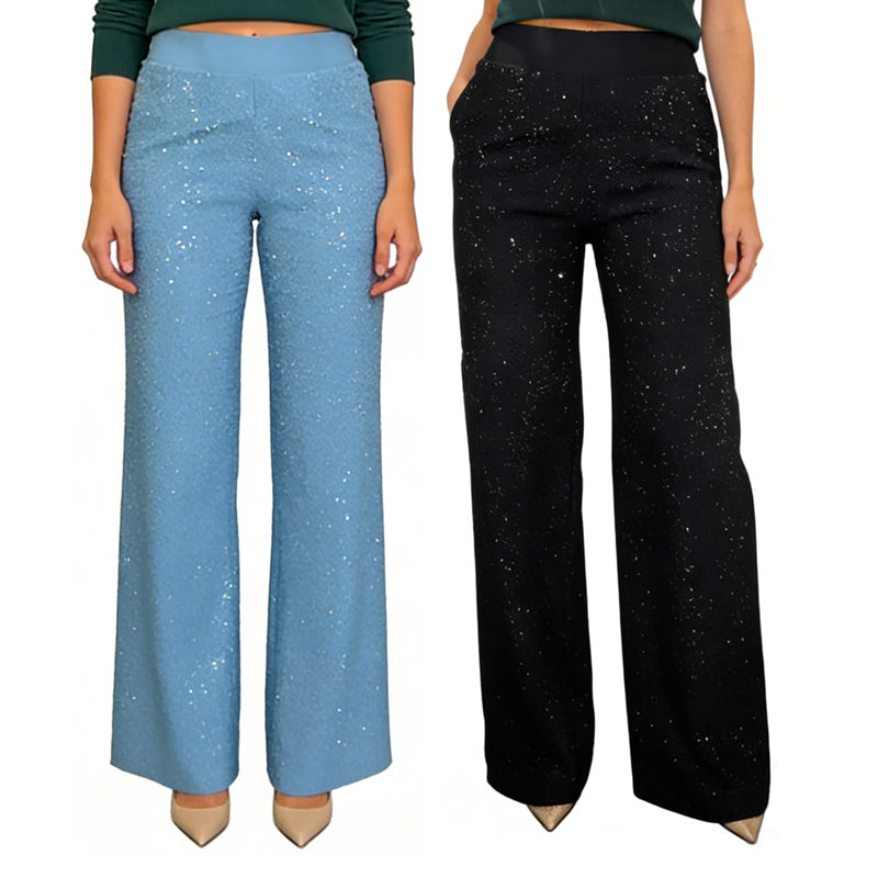🔥 50 % DE RÉDUCTION !! ✨Pantalon droit pailleté taille haute