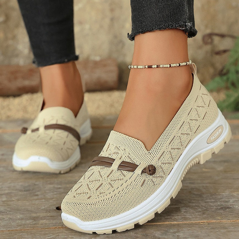 Chaussures plates à enfiler en maille respirante pour femme