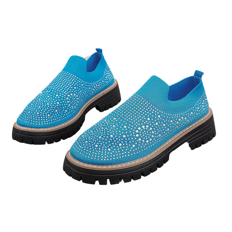 Mocassins pour Femme à Enfiler avec Strass Scintillants