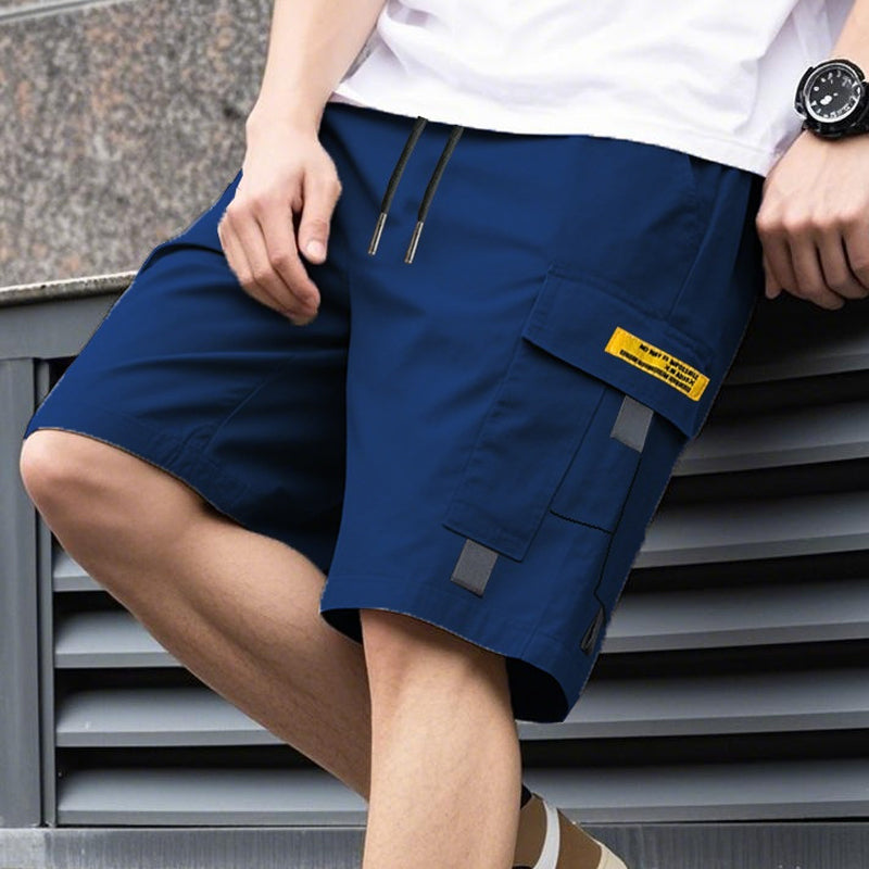 Short cargo décontracté pour hommes avec cordon de serrage à la taille