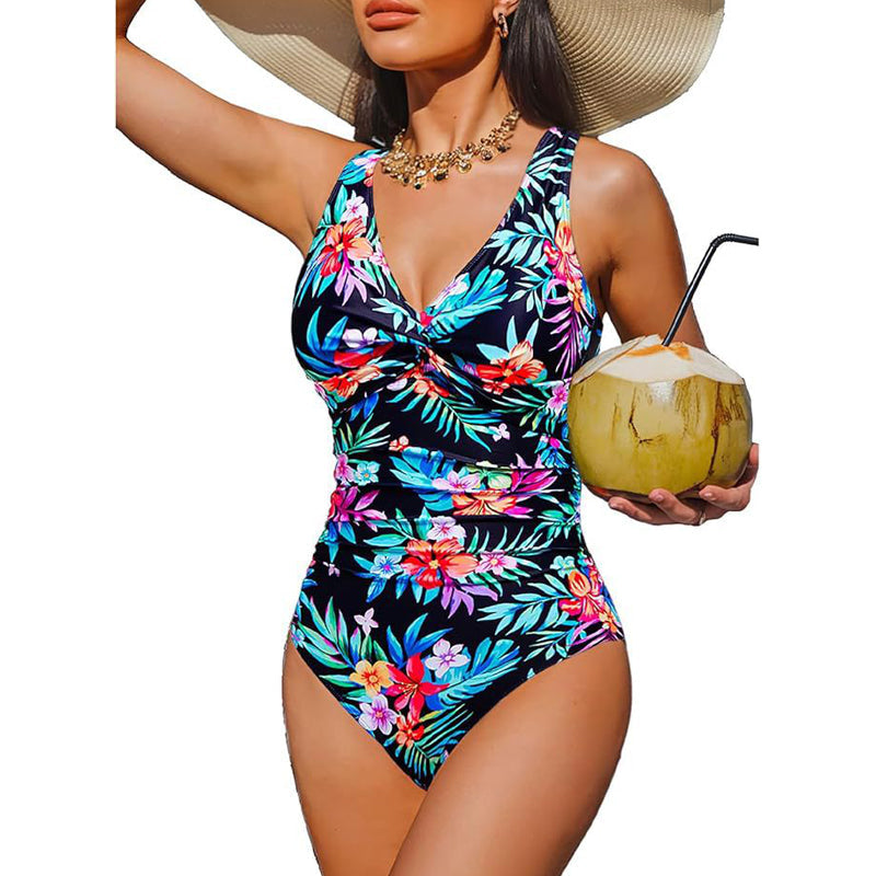 Maillot de bain une-pièce effet ventre plat pour femme
