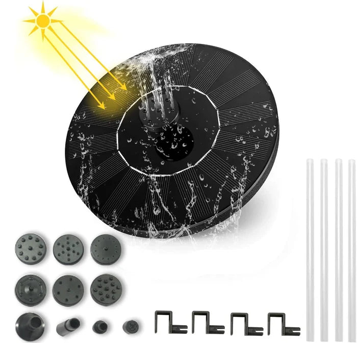 🔥Hot Sales 56% OFF🔥Fontaine solaire, pompe à eau submersible pour bain d'oiseaux avec 4 buses et panneau solaire de 1,4 W, idéale pour l'arrosage extérieur de bassins, piscines, jardins et aquariums.