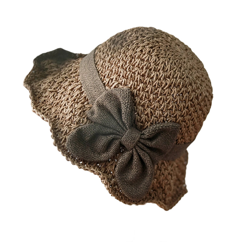 đâ° 50% DE RĂDUCTION ! Chapeau de Soleil en Paille TressĂ©e avec Grand NĆud â Large Bord, Ajustable & Pliable pour Voyages đ