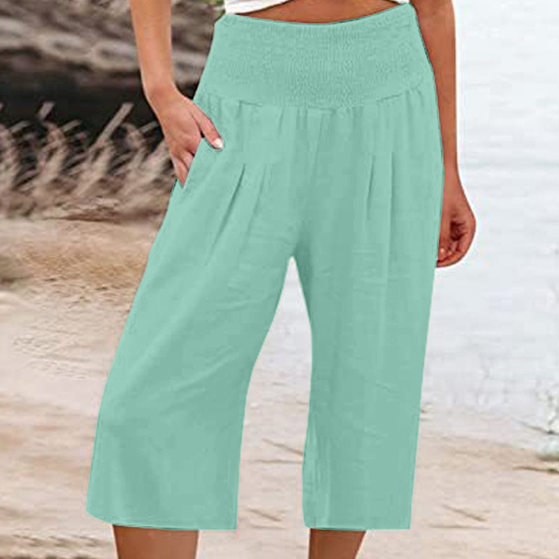 【S-3XL】🍂Pantalon court pour femme, léger et à taille élastiquée