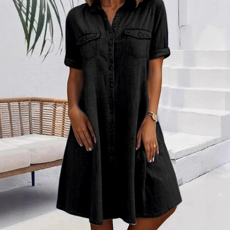 🔥Soldes 2026 : 50 % de réduction🔥Robe chemise décontractée en jean pour femme
