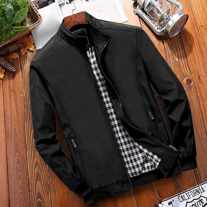 đ 50% DE RĂDUCTION ! âïž Veste Homme Ă Col Montant â Doublure Ă carreaux chaude, poche zippĂ©e â disponible en bleu foncĂ©/noir, tailles M-3XL đ„