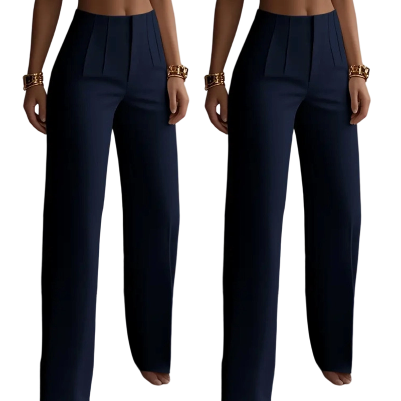 Pantalon élégant plissé à jambes larges pour femmes