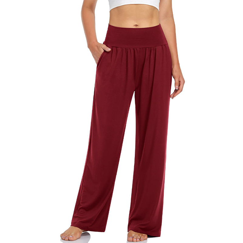 Pantalon de yoga et de détente à taille haute pour femme, avec poche