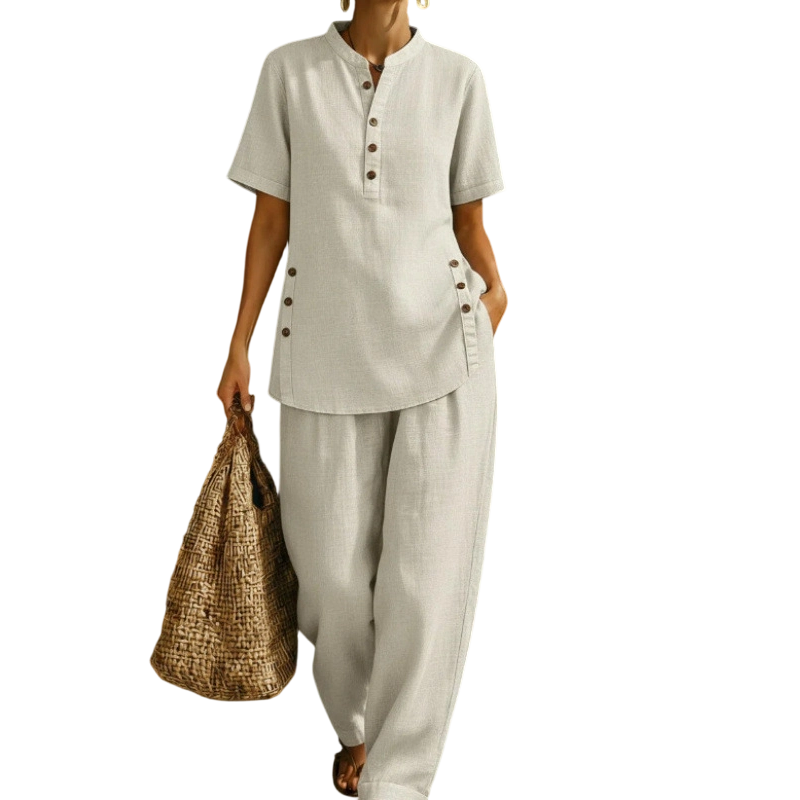 Ensemble deux pièces uni pour femme