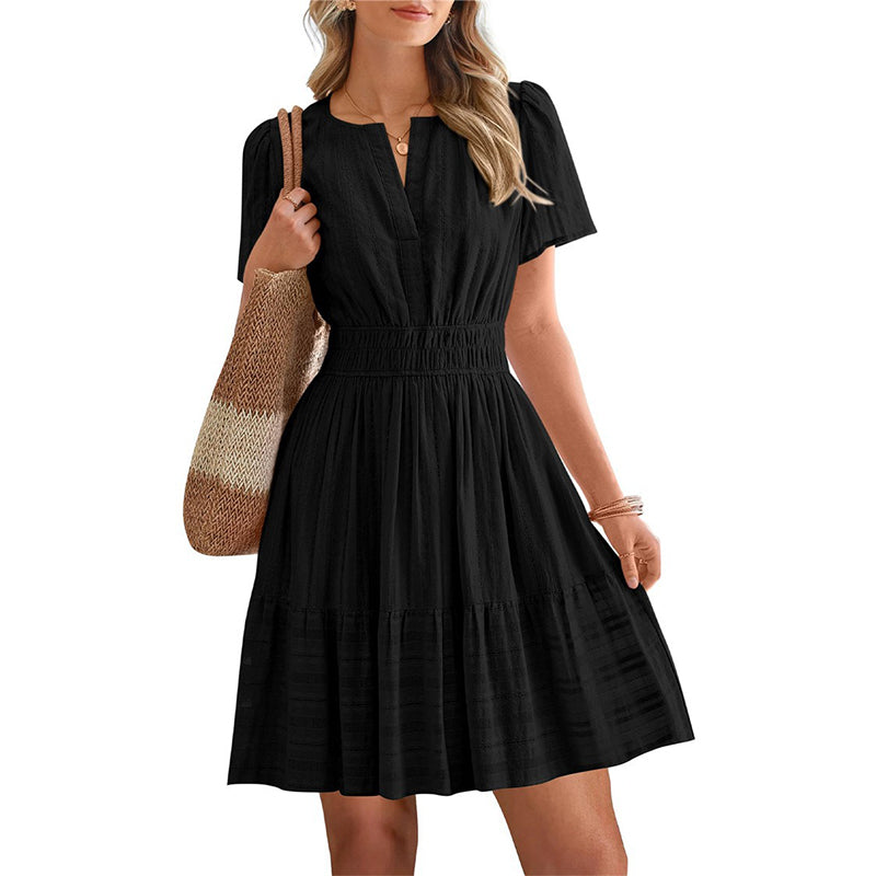 đ 50% DE RĂDUCTION đ„ł Mini-robe Ă manches courtes et Ă volants pour femme â Soldes 2026 â Fluide, lĂ©gĂšre & parfaite pour lâĂ©tĂ©, les vacances ou les soirĂ©es dĂ©contractĂ©es đž