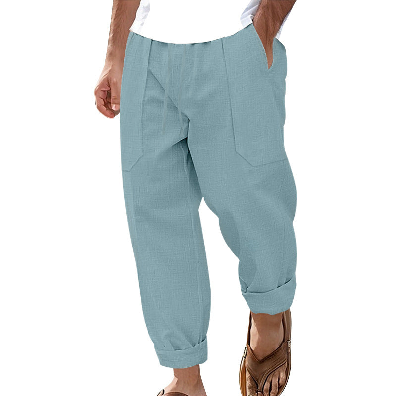 Pantalon pour homme à cordon de serrage, coupe ample et décontractée