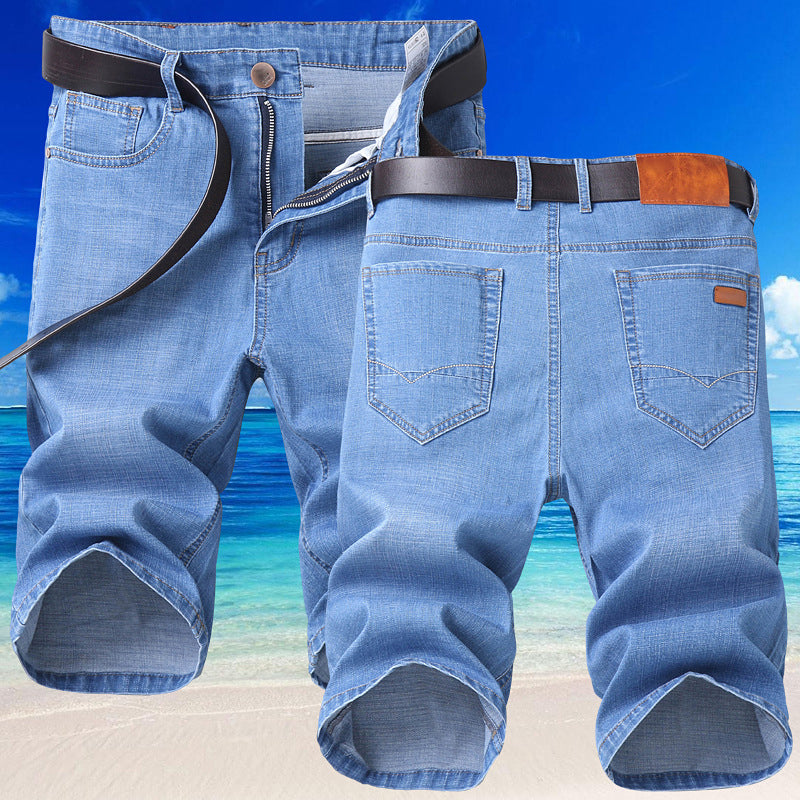 Short en denim extensible et respirant pour homme