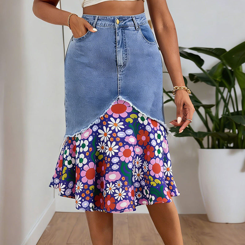 🧜♀️ Jupe sirène en jean taille haute pour femme – moulante et élégante