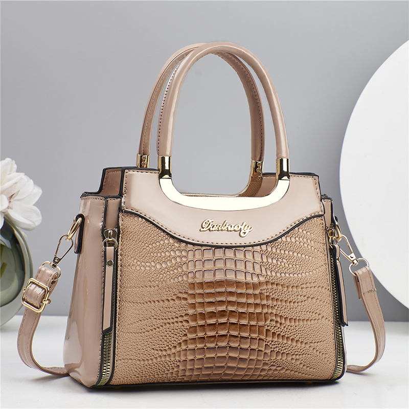 Sac à main vintage effet crocodile brillant pour femme