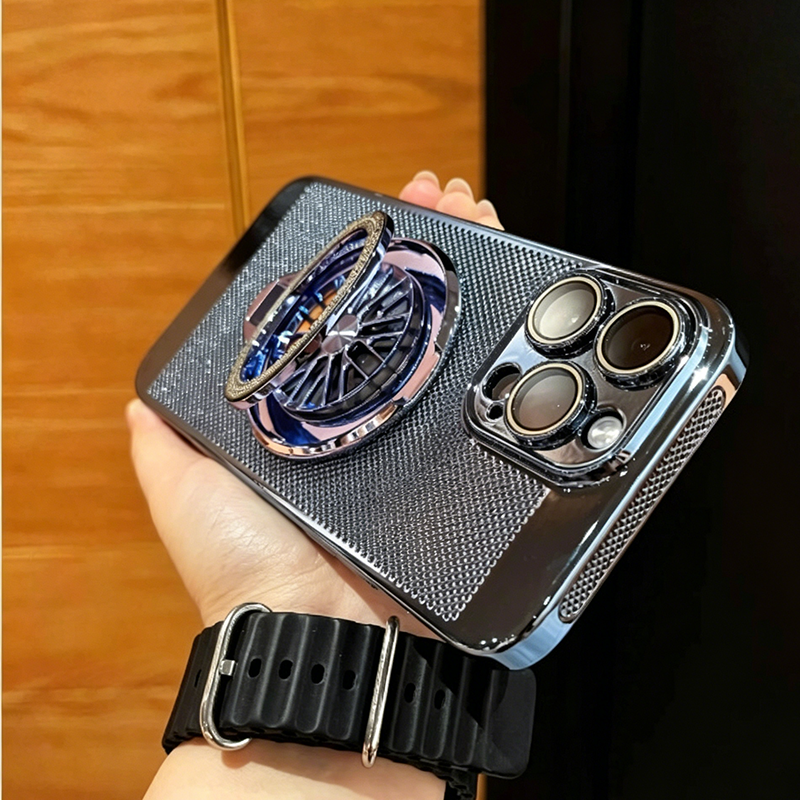 Coque de téléphone magnétique avec anneau rotatif et dissipation thermique