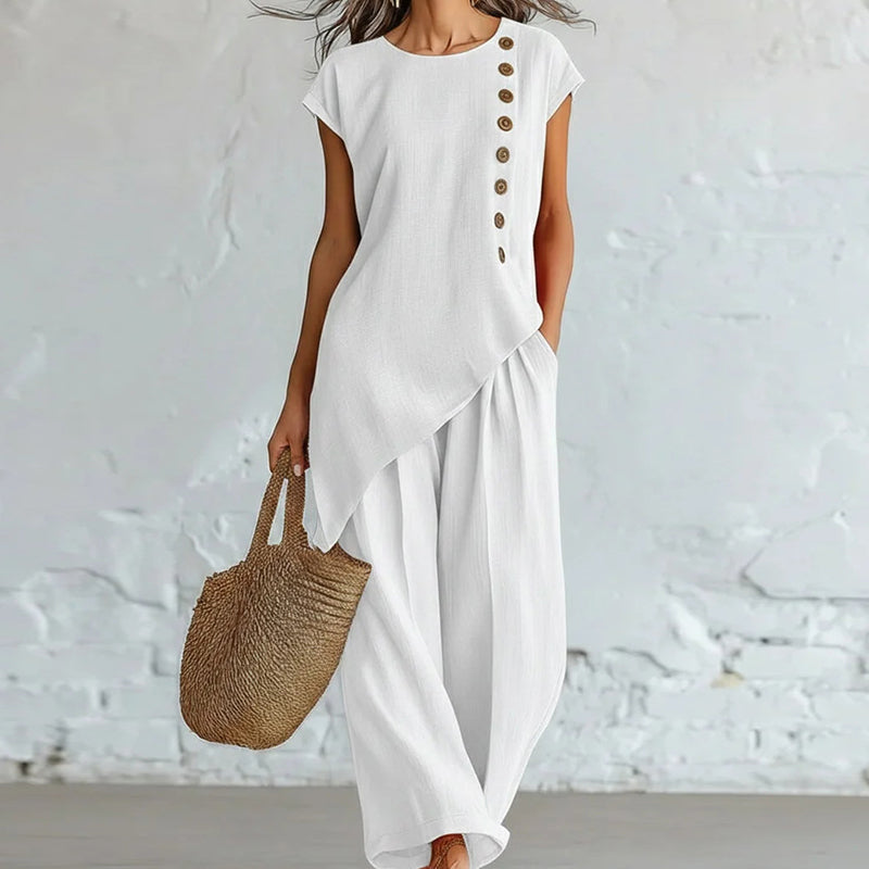 đEnsemble deux piĂšces Ă©lĂ©gant pour femme â Couleur unie, polyvalent et classique â IdĂ©al au quotidien, au bureau et pour les occasions spĂ©ciales | Livraison gratuite