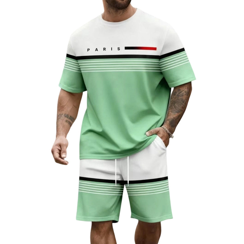🔥Offre à durée limitée – Ensemble short à manches courtes pour homme avec imprimé lettres