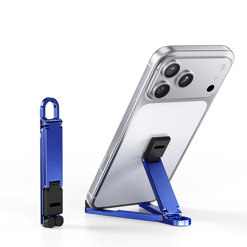 📱Mini support de téléphone en aluminium, porte-clés, support de bureau pliable – Petit gadget, grand confort ✨
