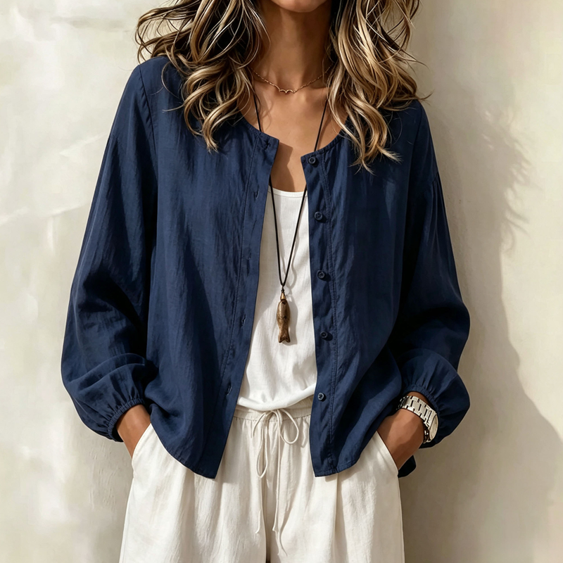 🌸 OFFRE LIMITÉE –50% ! ✨ Chemise boutonnée oversize unie pour femme