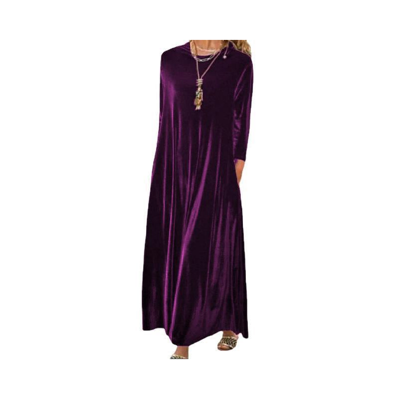 Robe longue élégante en velours pour femmes
