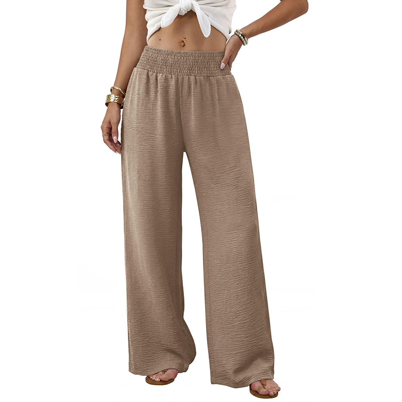Pantalon taille haute pour femme à imprimé léopard