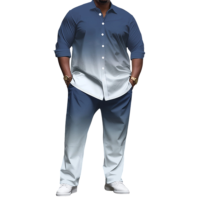 Ensemble chemise décontractée et pantalon grande taille pour homme