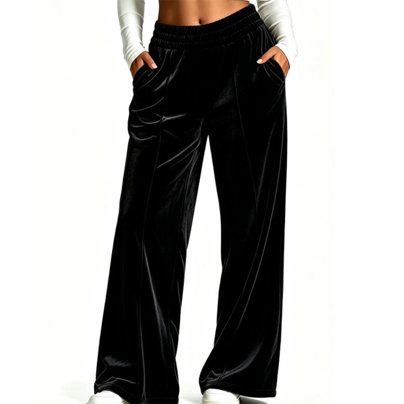 Pantalon large en velours élégant pour femme