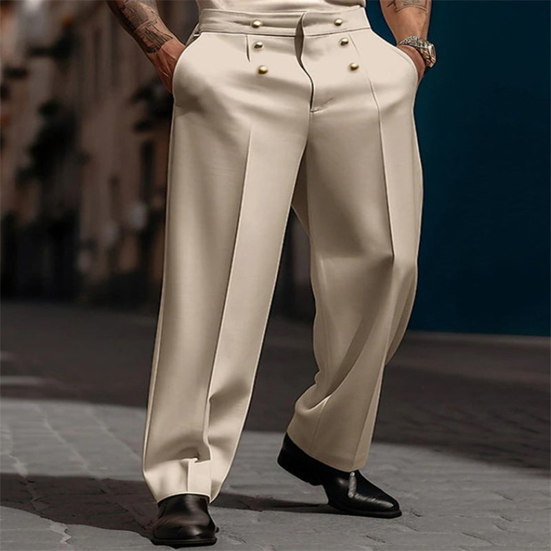 Pantalon de costume droit formel pour homme