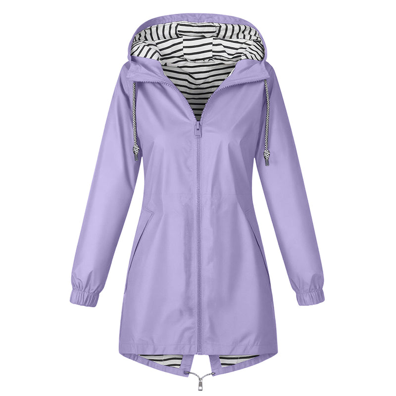 Veste à capuche imperméable d'extérieur pour femme