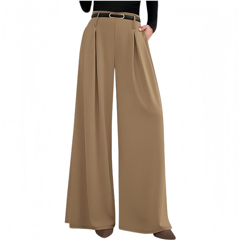 Pantalon large taille haute pour femme