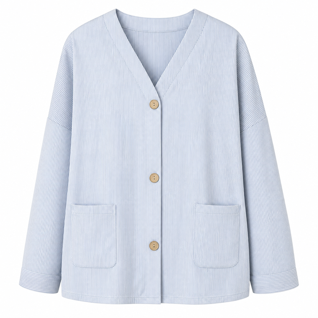 Cardigan décontracté pour femme en velours côtelé à col V