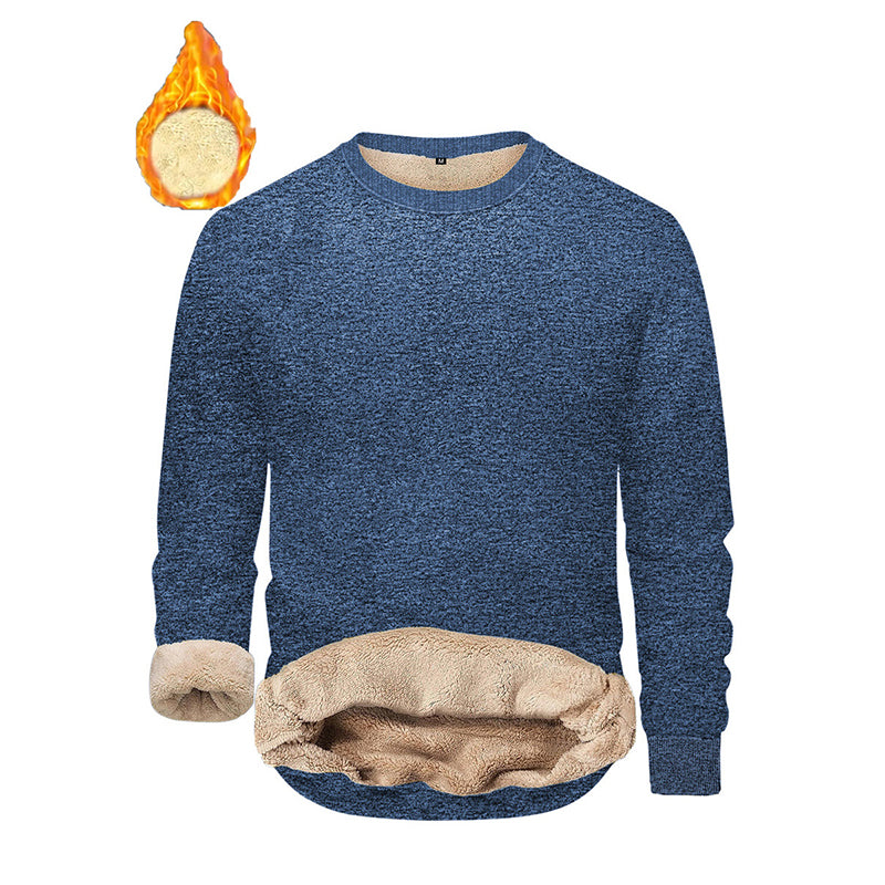 Sweat-shirt col ras du cou doublé polaire pour homme
