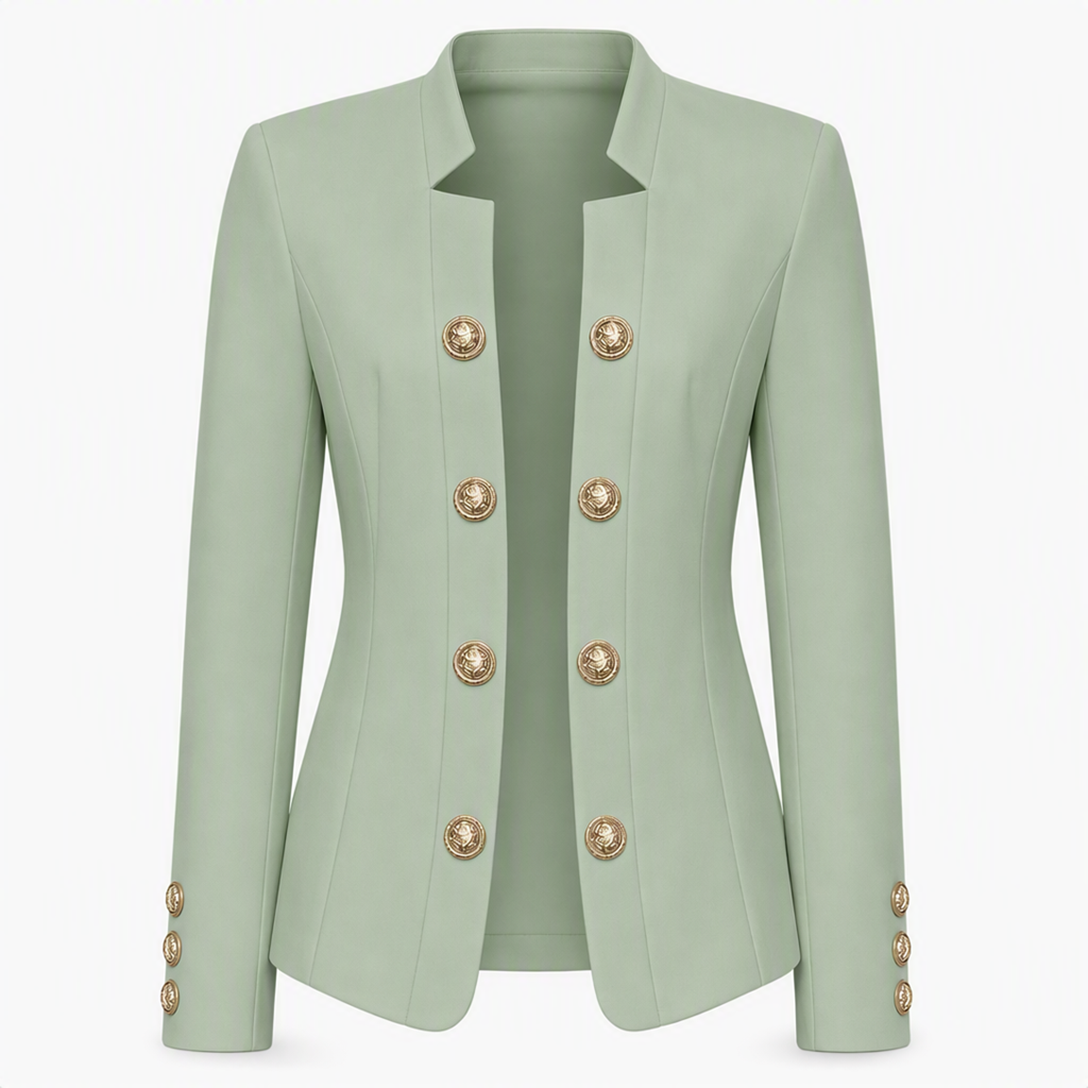 Blazer ajusté pour femme à col montant