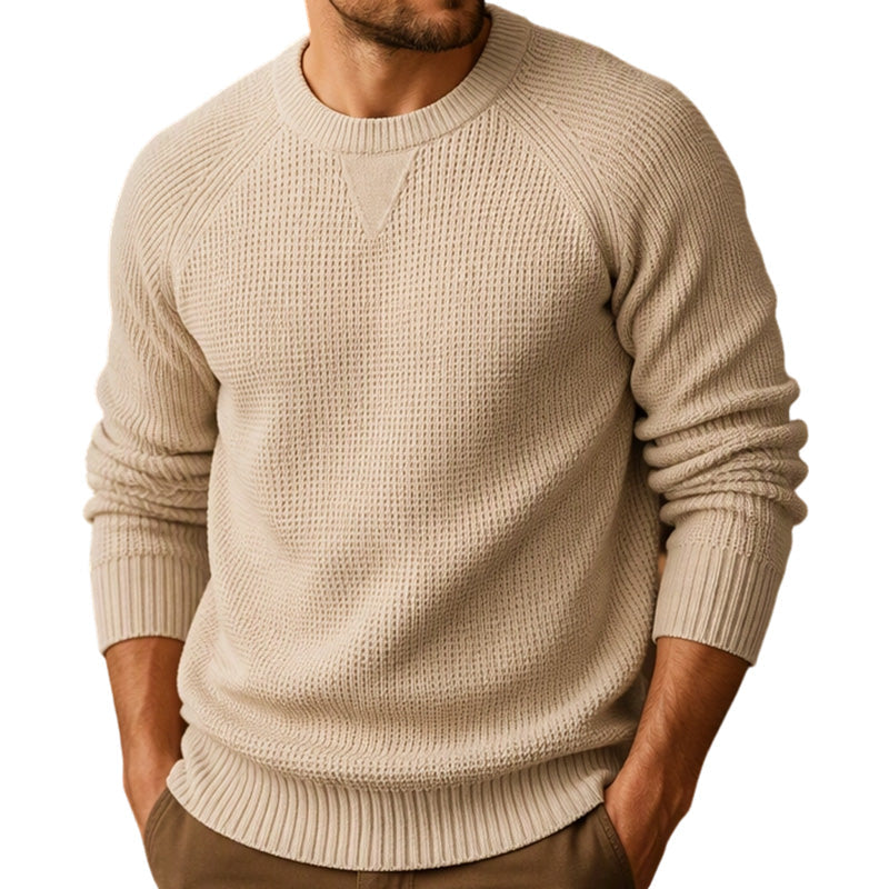 Haut en maille classique à col rond pour homme