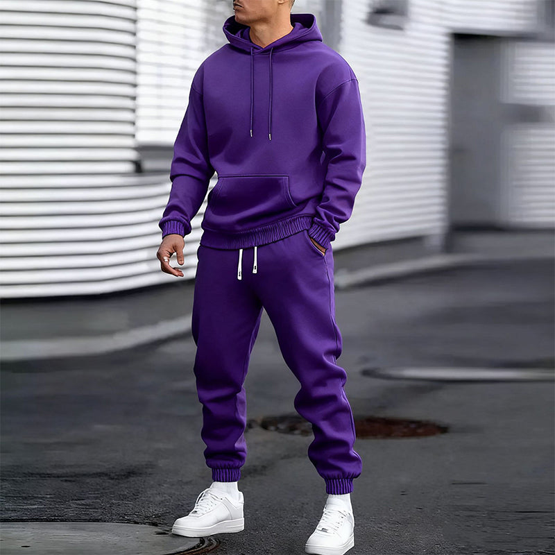 Ensemble 2 pièces à capuche et pantalon de survêtement décontractés pour homme