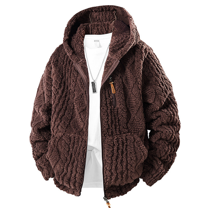 📢📢50 % DE RÉDUCTION !! ⏰ Veste en polaire à capuche zippée pour homme