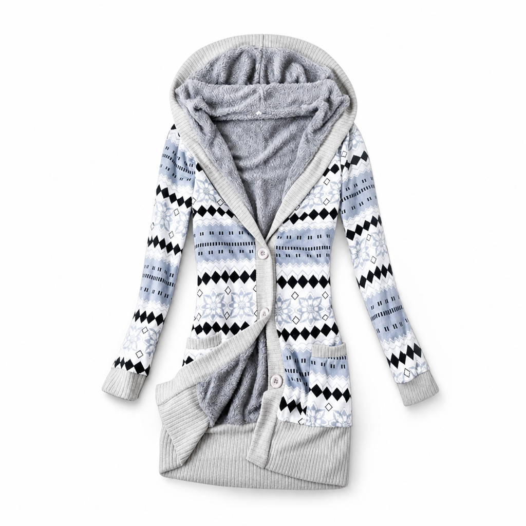 đ„ 50% de rĂ©duction đ„Pull Ă capuche mi-long en maille pour femme, doublure en coton