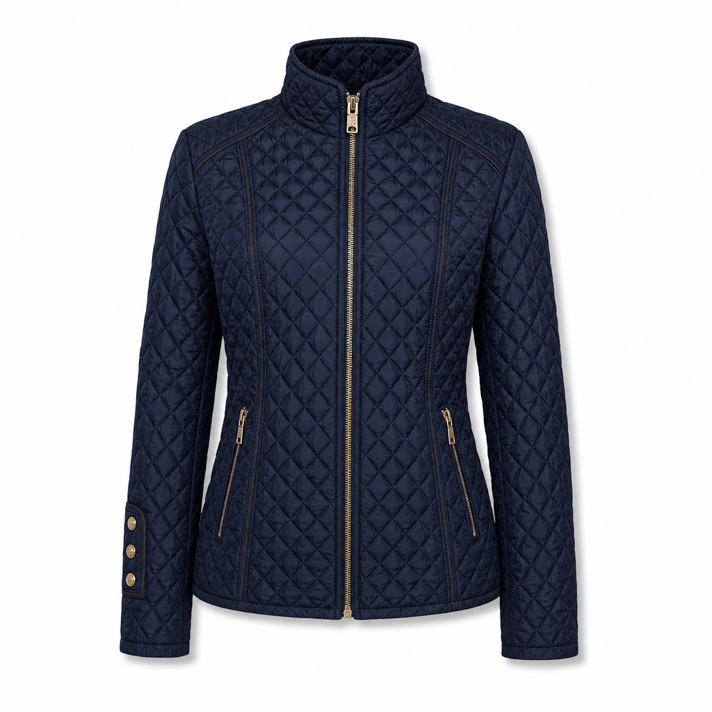 Manteau matelassé léger pour femme, avec col montant et fermeture éclair, adapté au printemps et à l'hiver