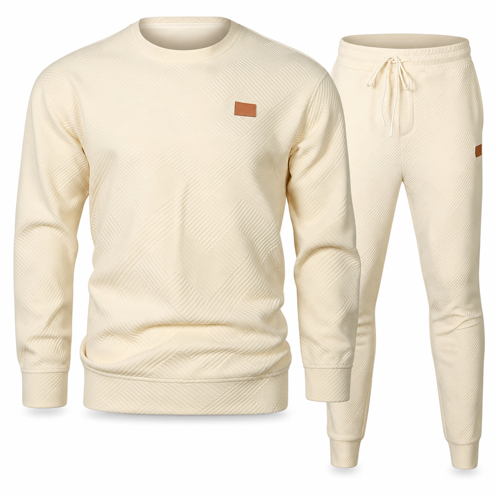 Ensemble de maille décontracté pour homme, Pull en tricot jacquard à col rond pour l'automne et l'hiver
